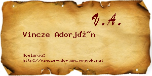 Vincze Adorján névjegykártya
