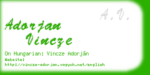 adorjan vincze business card